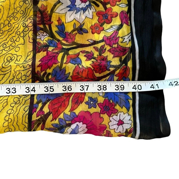 Large colorful floral paisley scarf/wrap 90" x 41 " - Picture 2 of 4